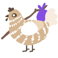 bicho, a beige and cream chicken with a bar pattern