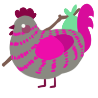 A ash and fuchsia chicken with a bar pattern