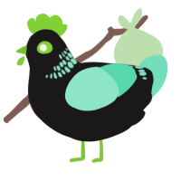 A sable and mint chicken with a neck-band pattern