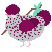 A silver and wine chicken with a speckle pattern