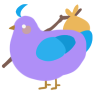 A lilac and sky chicken