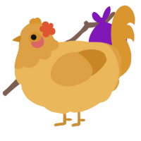 A honey and orange chicken with a head pattern