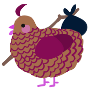 A brown and wine chicken with a lace pattern