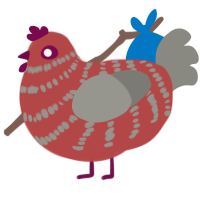 A red and ash chicken with a bar pattern