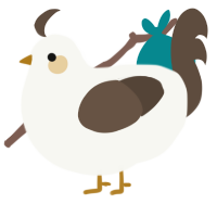 A white and bark chicken