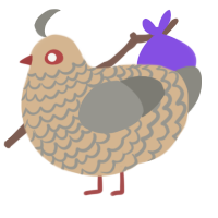 A beige and ash chicken with a lace pattern