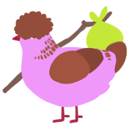 A lavender and russet chicken with a neck-band pattern