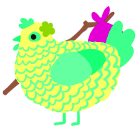 A lemon and spring chicken with a lace pattern