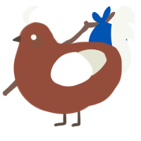 A russet and white chicken