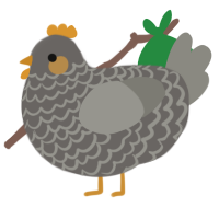 A grey and ash chicken with a lace pattern