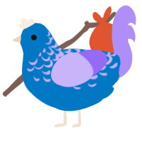 frosting, a sapphire and lilac chicken with a half-lace pattern