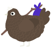A bark chicken with a lace pattern