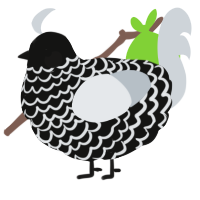 A black and mist chicken with a lace pattern