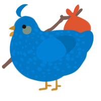 A sapphire chicken with a speckle pattern