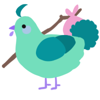 A mint and teal chicken
