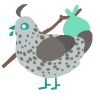 A silver and grey chicken with a speckle pattern