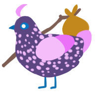 A overcast and lavender chicken with a speckle pattern
