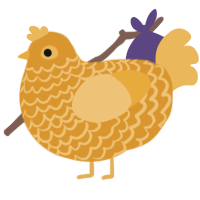 A orange and honey chicken with a lace pattern