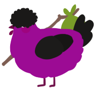 A plum and sable chicken