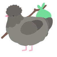 A ash and grey chicken with a head pattern
