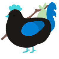 A sable and sapphire chicken
