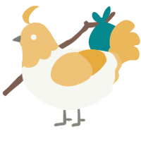 A white and honey chicken with a head pattern