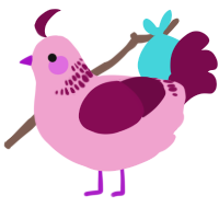 A pink and wine chicken with a neck-band pattern