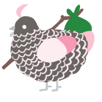 A grey and rose chicken with a lace pattern