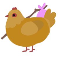 Cant Believe its Not, a ochre and gold chicken with a head pattern