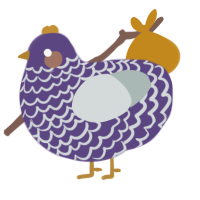 A overcast and silver chicken with a lace pattern