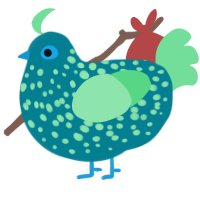A sea and spring chicken with a speckle pattern