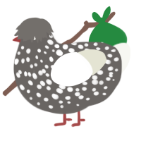 dislike of milk, a grey and white chicken with a speckle pattern