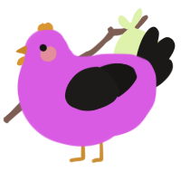 A orchid and sable chicken