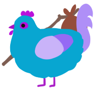 A cerulean and lilac chicken