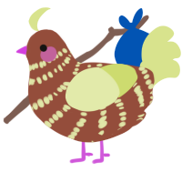 A russet and lemon chicken with a bar pattern