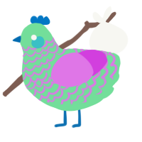 A spring and orchid chicken with a lace pattern