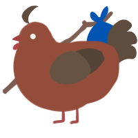 A russet and bark chicken