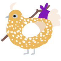 A honey and cream chicken with a speckle pattern