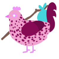 Pretty in Pink, a pink and wine chicken with a speckle pattern