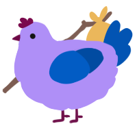 A lilac and ultramarine chicken