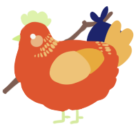 A vermilion and honey chicken with a neck-band pattern
