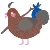 A russet and grey chicken with a double-lace pattern