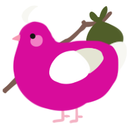 A fuchsia and white chicken