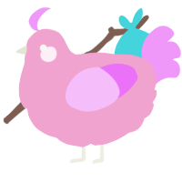 A pink and lavender chicken