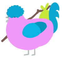A lavender and cerulean chicken