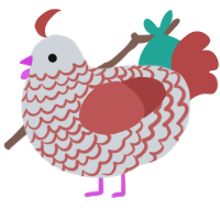 A mist and red chicken with a lace pattern