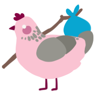 A rose and ash chicken with a neck-speckle pattern