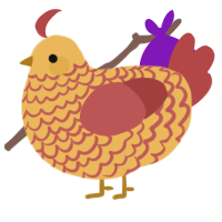 A honey and red chicken with a lace pattern
