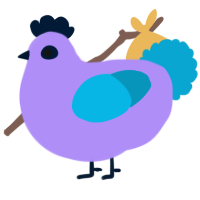 A lilac and cerulean chicken