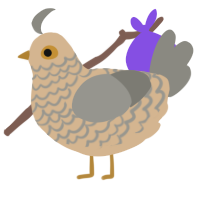 A beige and ash chicken with a lace pattern